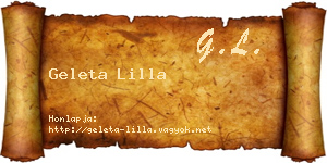 Geleta Lilla névjegykártya